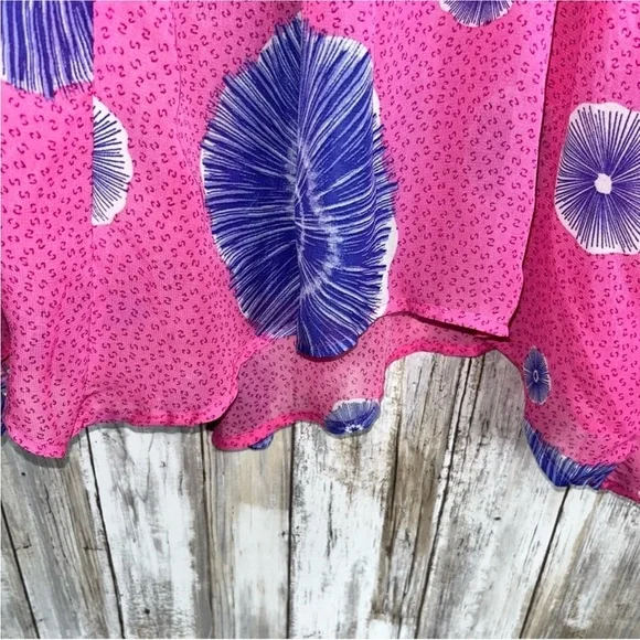 Lane Bryant Relaxed V Neck Babydoll Sheer Blouse in Batik - Picture 5 of 9